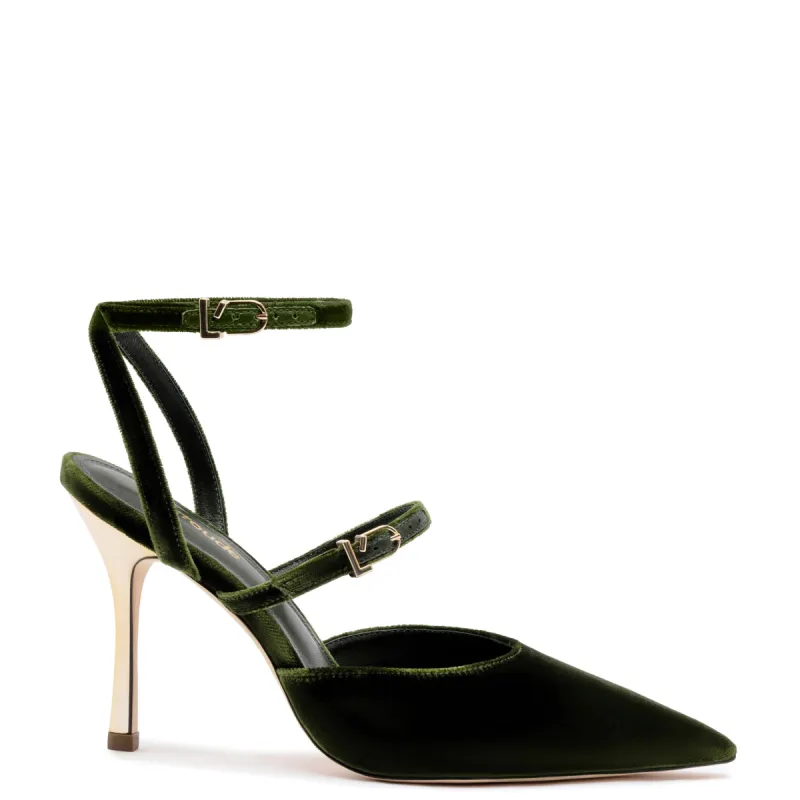 Kris Pump In Bosco Velvet sold by Larroude