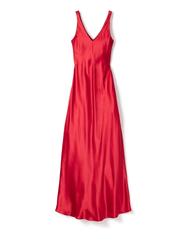 Women's Silk Long Slip in Bordeaux sold by Larroude