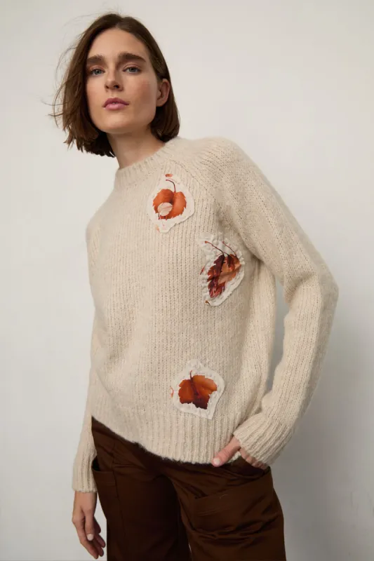 Lady Leaves Sweater sold by Larroude