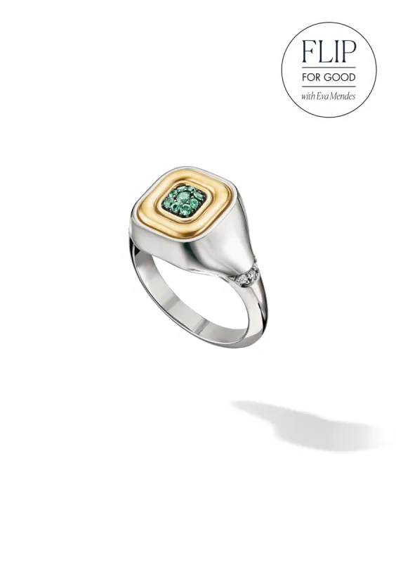 The Signet Flip Ring Havana sold by Larroude