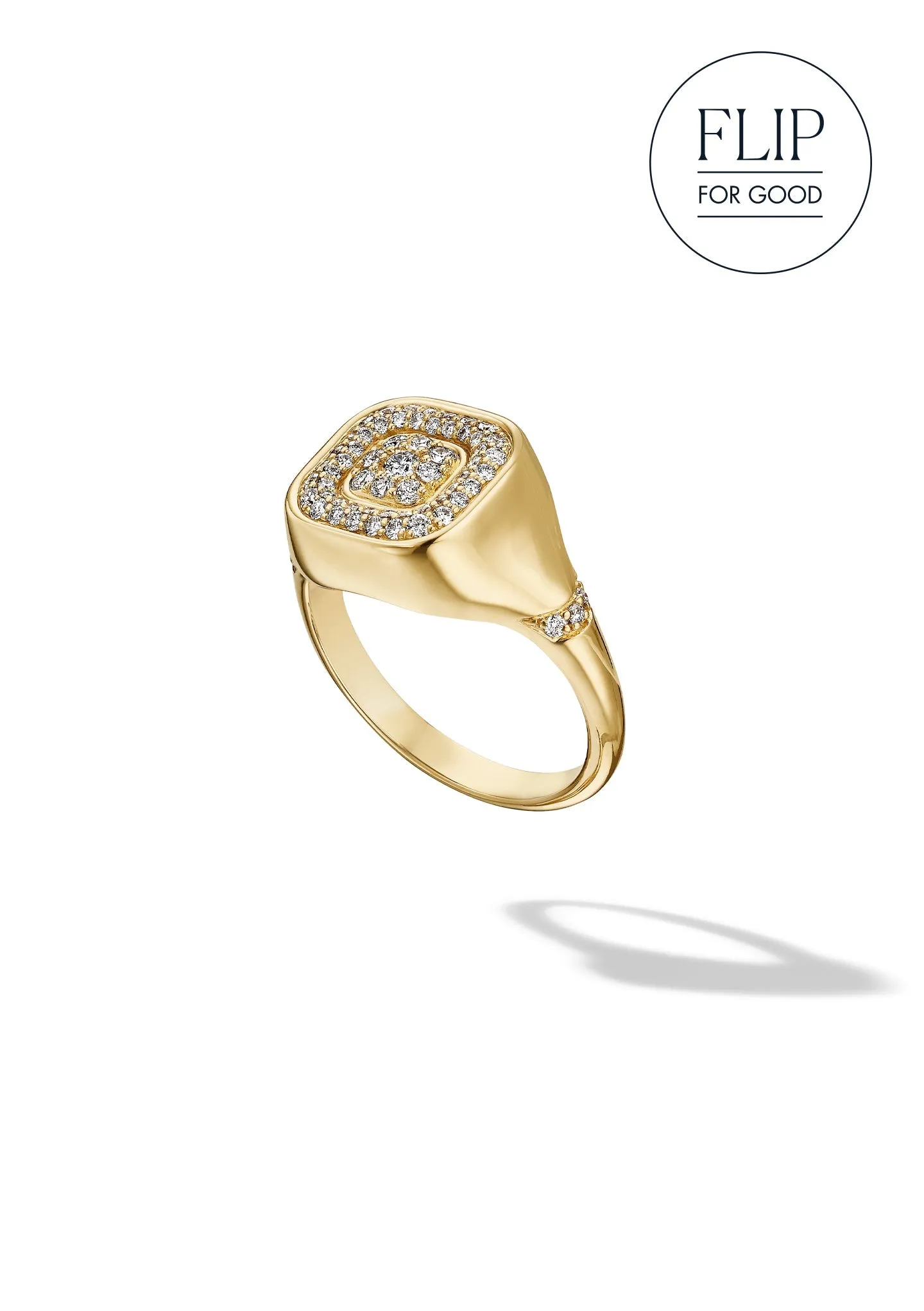 The Signet Flip Ring Golden Hour sold by Larroude