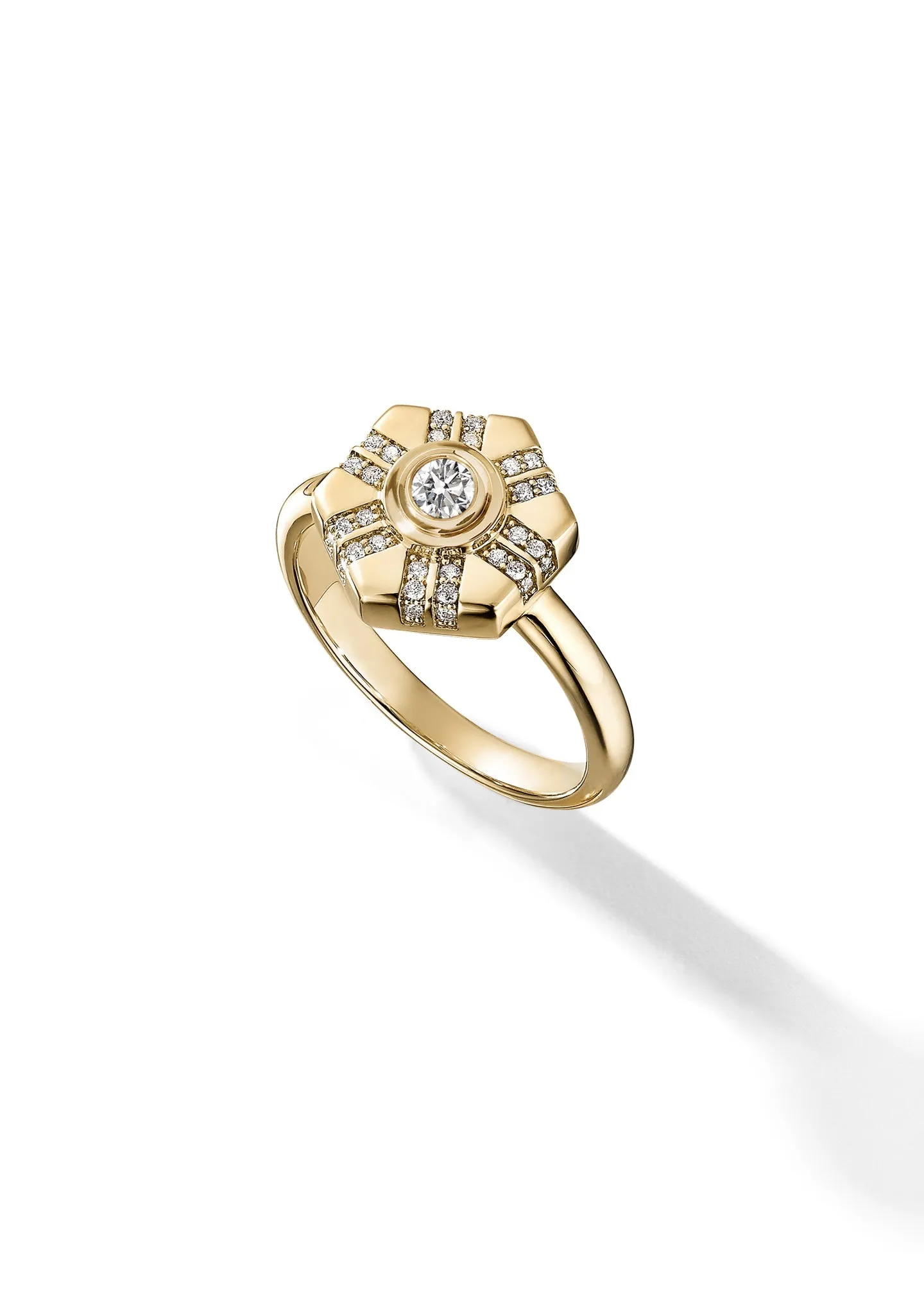 The Diamond Hypnotic Ring sold by Larroude