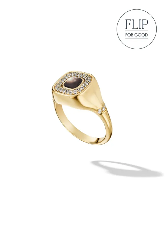 The Signet Flip Ring Safari sold by Larroude