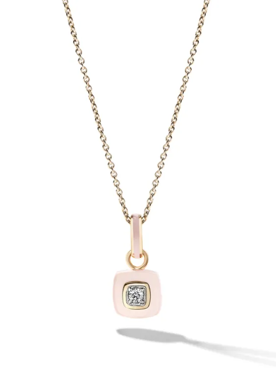 The Brilliant Diamond Pendant Necklace - Kitten Pink sold by Larroude
