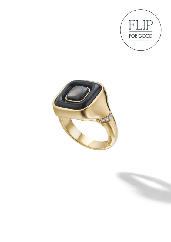 The Midi Flip Ring Manhattan sold by Larroude