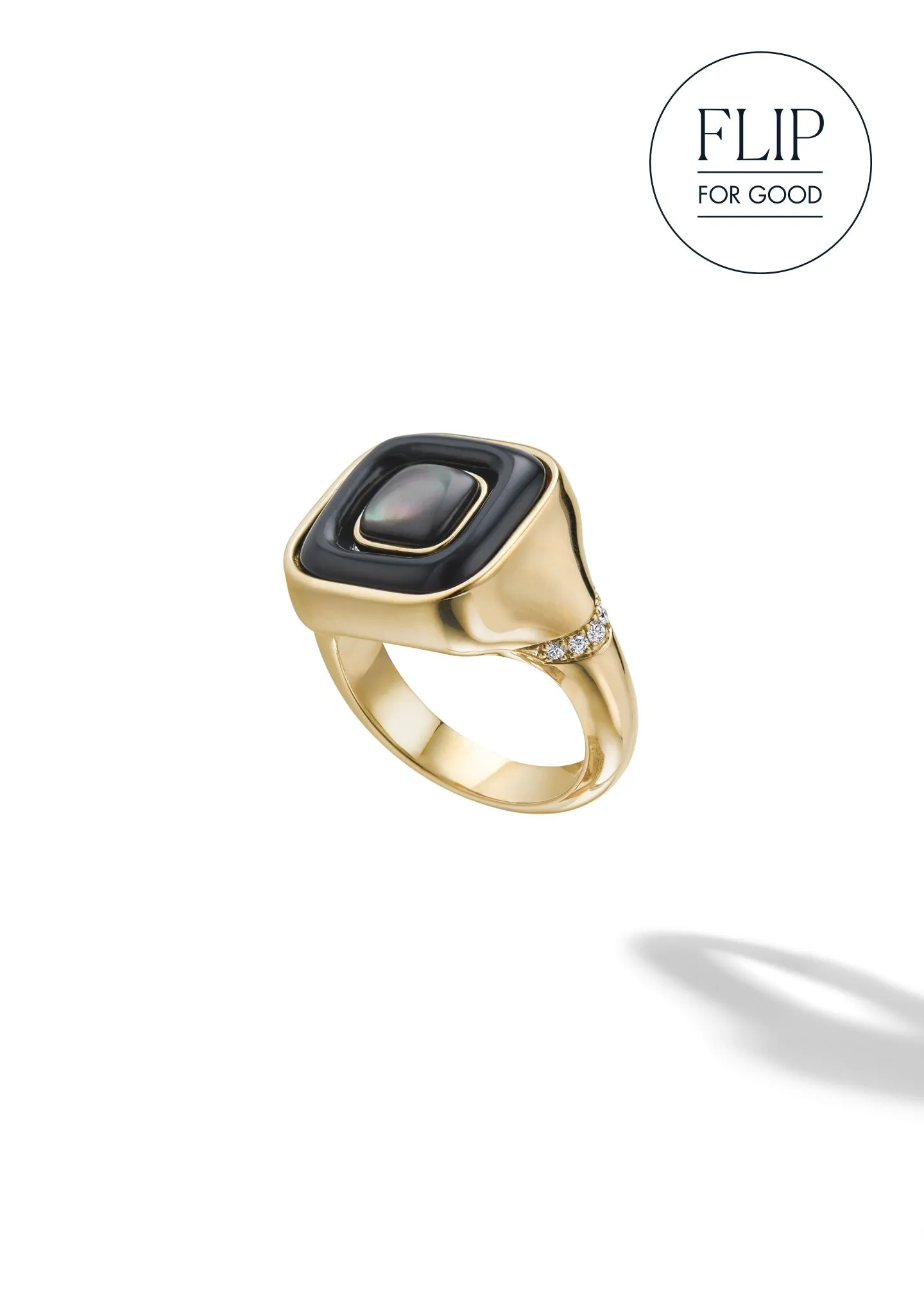 The Midi Flip Ring Manhattan sold by Larroude