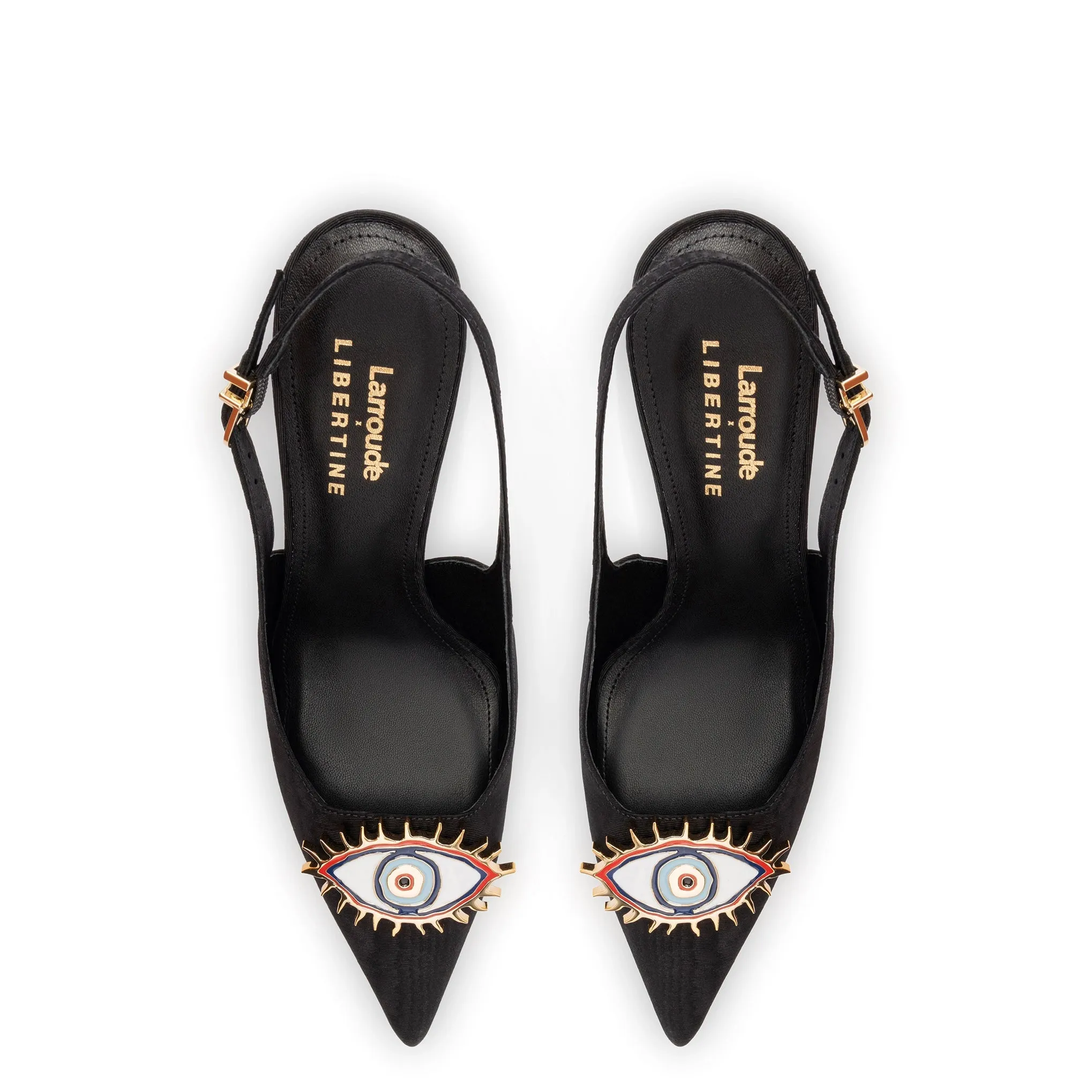 Larroudé x Libertine Eye Pump Hi In Black Fabric sold by Larroude product image thumbnail 2