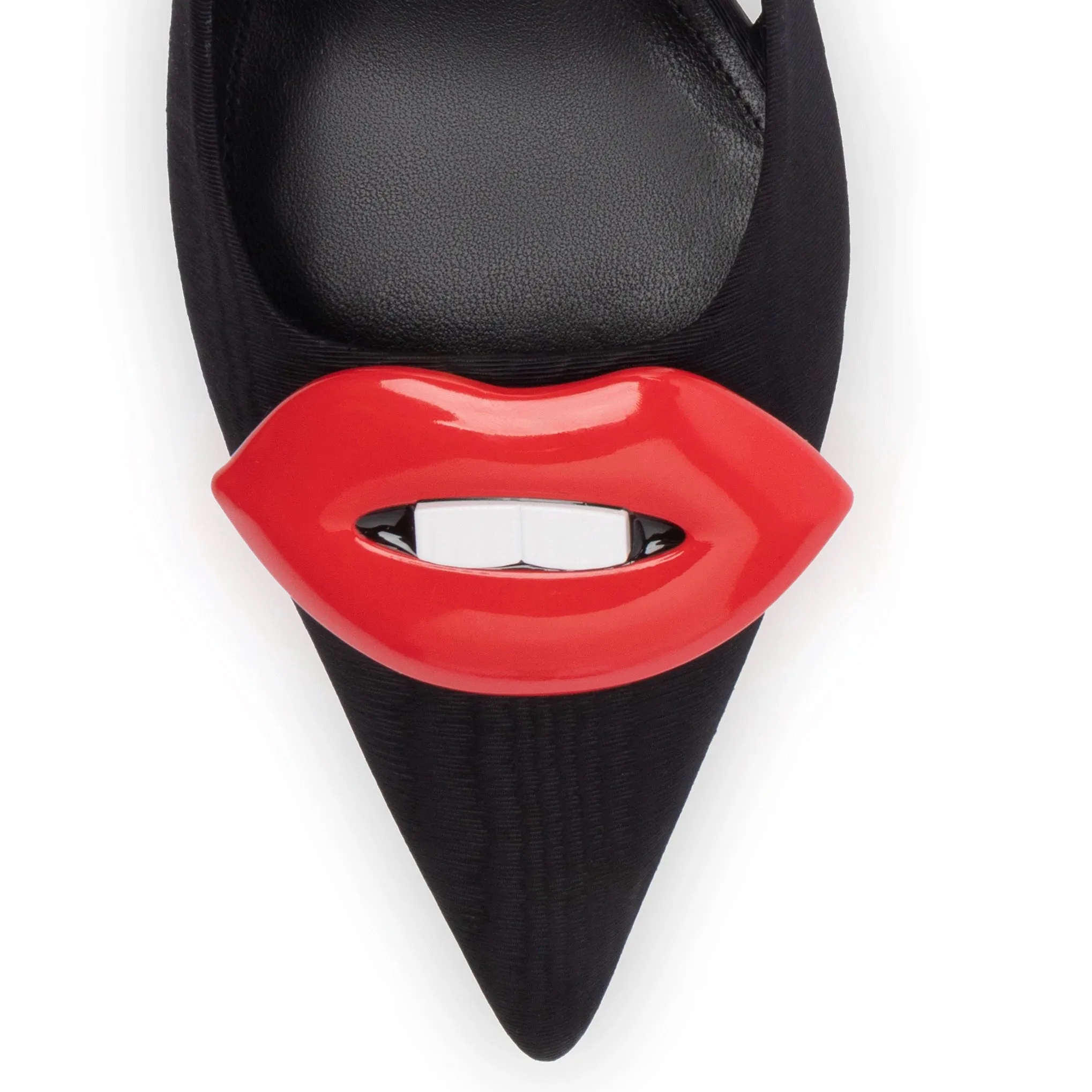 Larroudé x Libertine Lips Pump Lo In Black Fabric sold by Larroude product image thumbnail 4