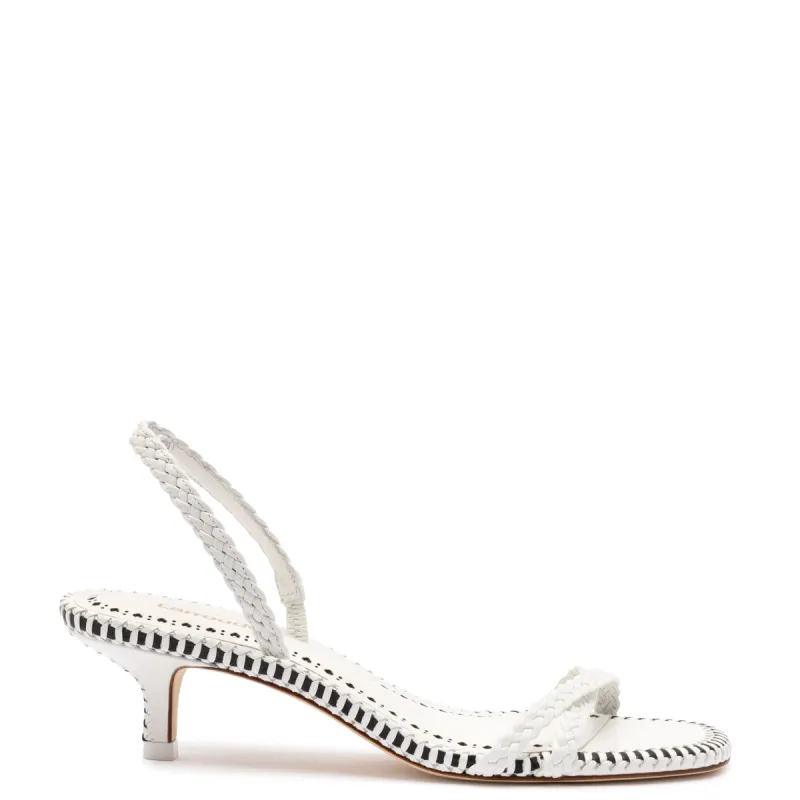 Mini Annie Sandal In White Leather sold by Larroude
