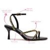 Milanina Mini Sandal In Black Leather sold by Larroude