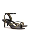 Milanina Mini Sandal In Black Leather sold by Larroude