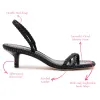 Mini Annie Sandal In Black Leather sold by Larroude