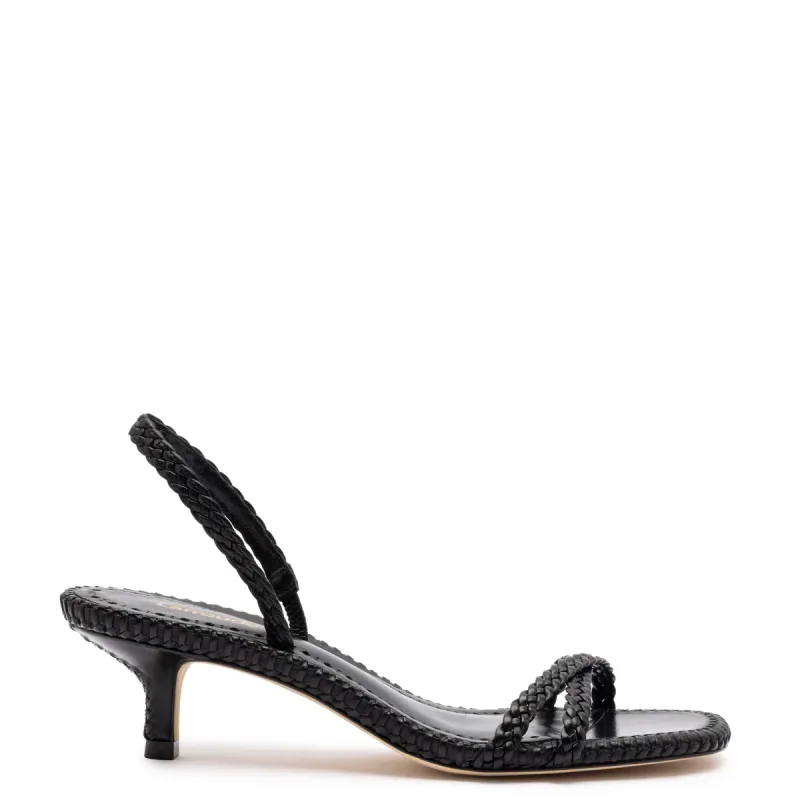 Mini Annie Sandal In Black Leather sold by Larroude