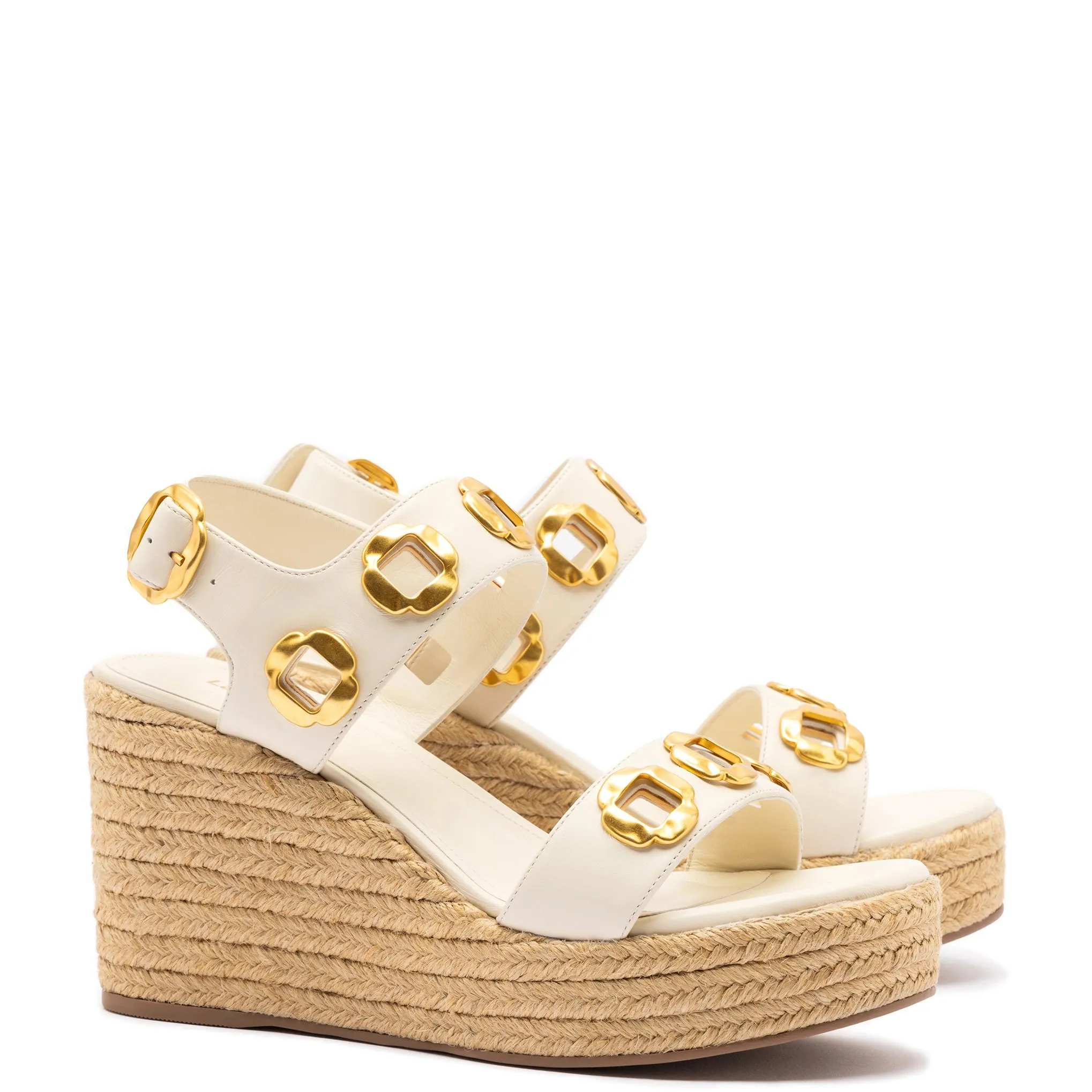 Milan Espadrille In Ivory Leather sold by Larroude product image thumbnail 2