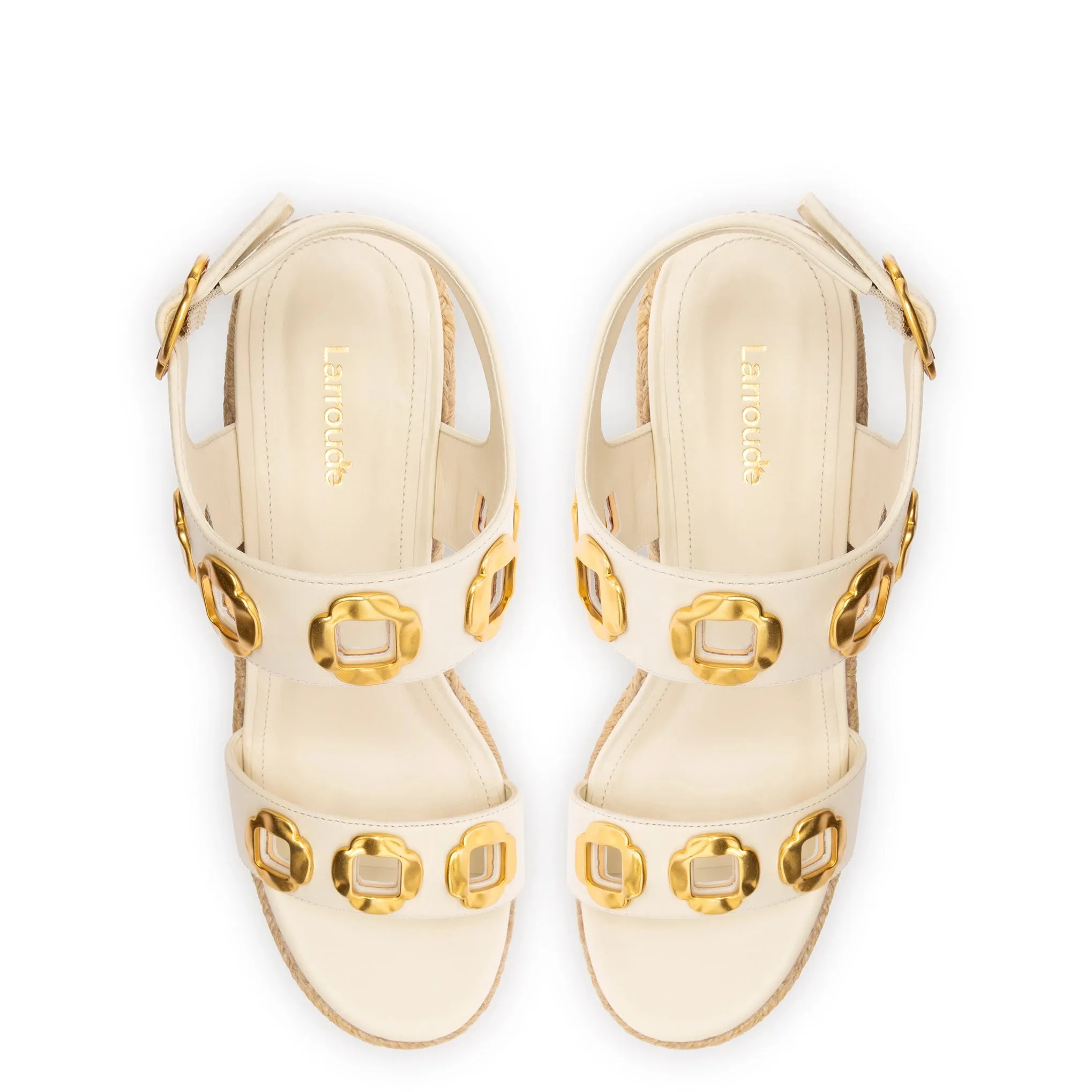 Milan Espadrille In Ivory Leather sold by Larroude product image thumbnail 3