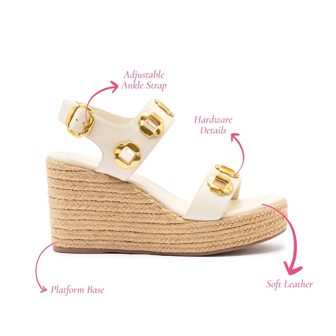Milan Espadrille In Ivory Leather sold by Larroude product image thumbnail 5