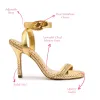 Verona Sandal In Gold Metallic Leather sold by Larroude