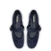 Verona Macrame Ballet Flat In Navy Leather sold by Larroude