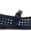 Verona Macrame Ballet Flat In Navy Leather sold by Larroude