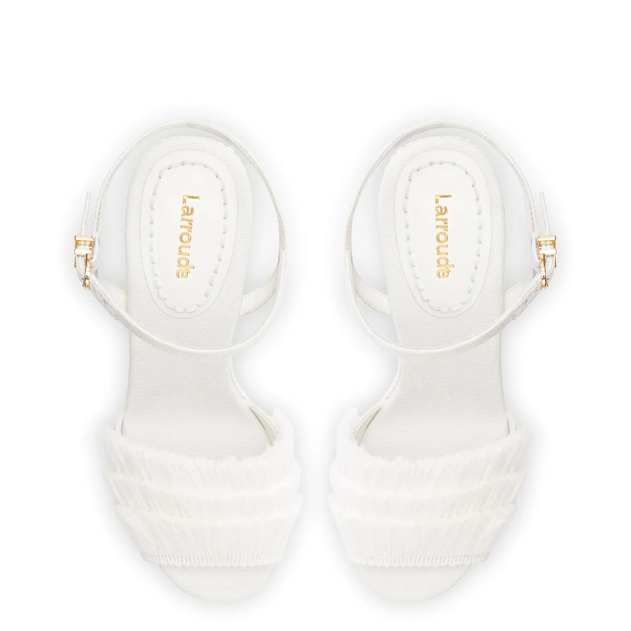 Yves Fringe Wedge In White Raffia sold by Larroude product image thumbnail 3