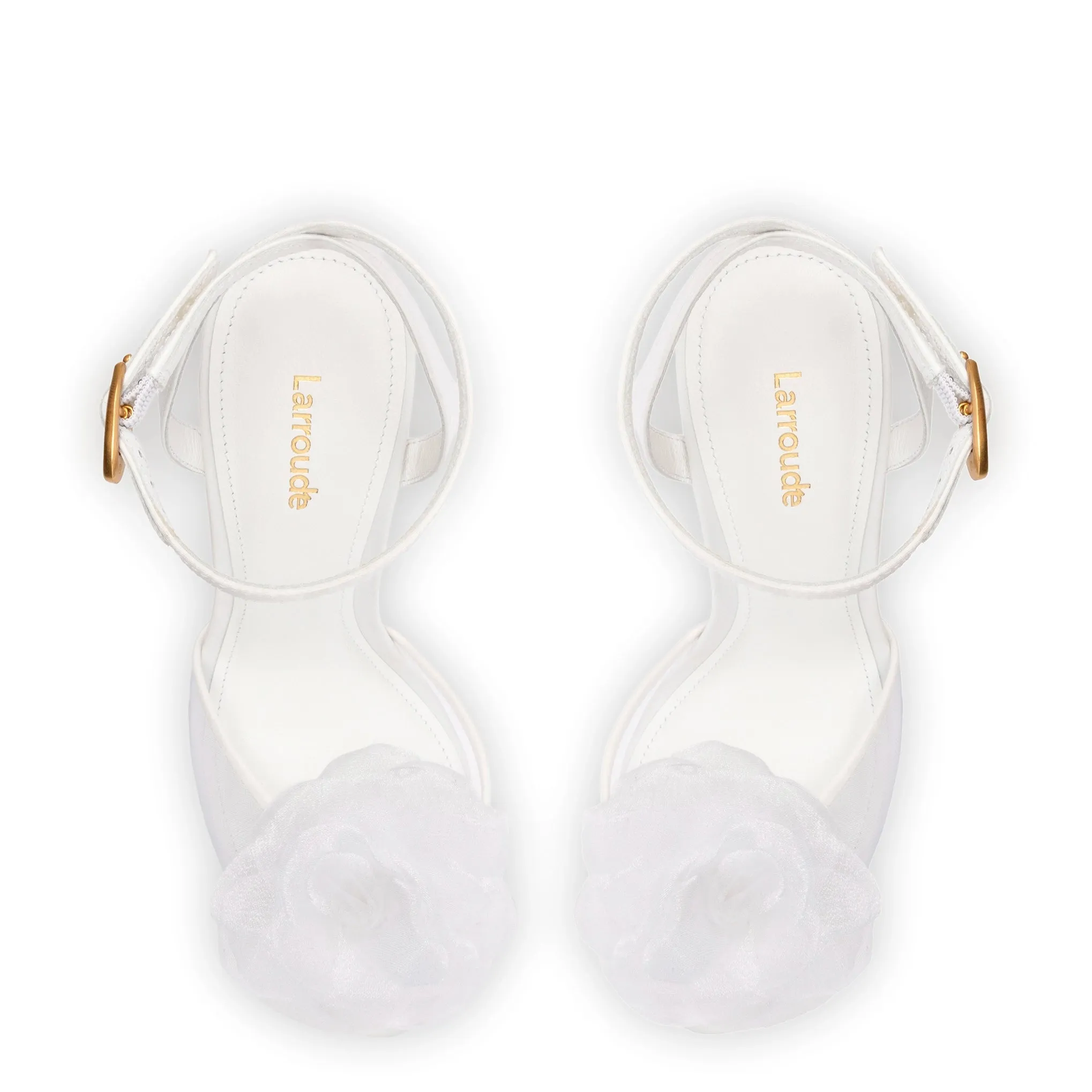 Salma Platform Sandal In White Satin sold by Larroude product image thumbnail 3