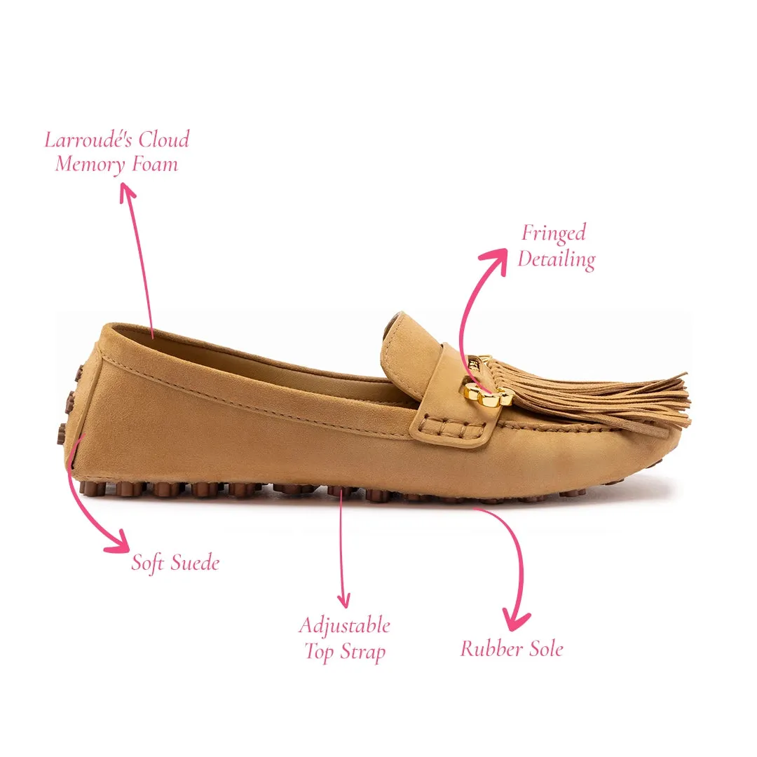 Joy Mocassin In Peanut Suede sold by Larroude product image thumbnail 5