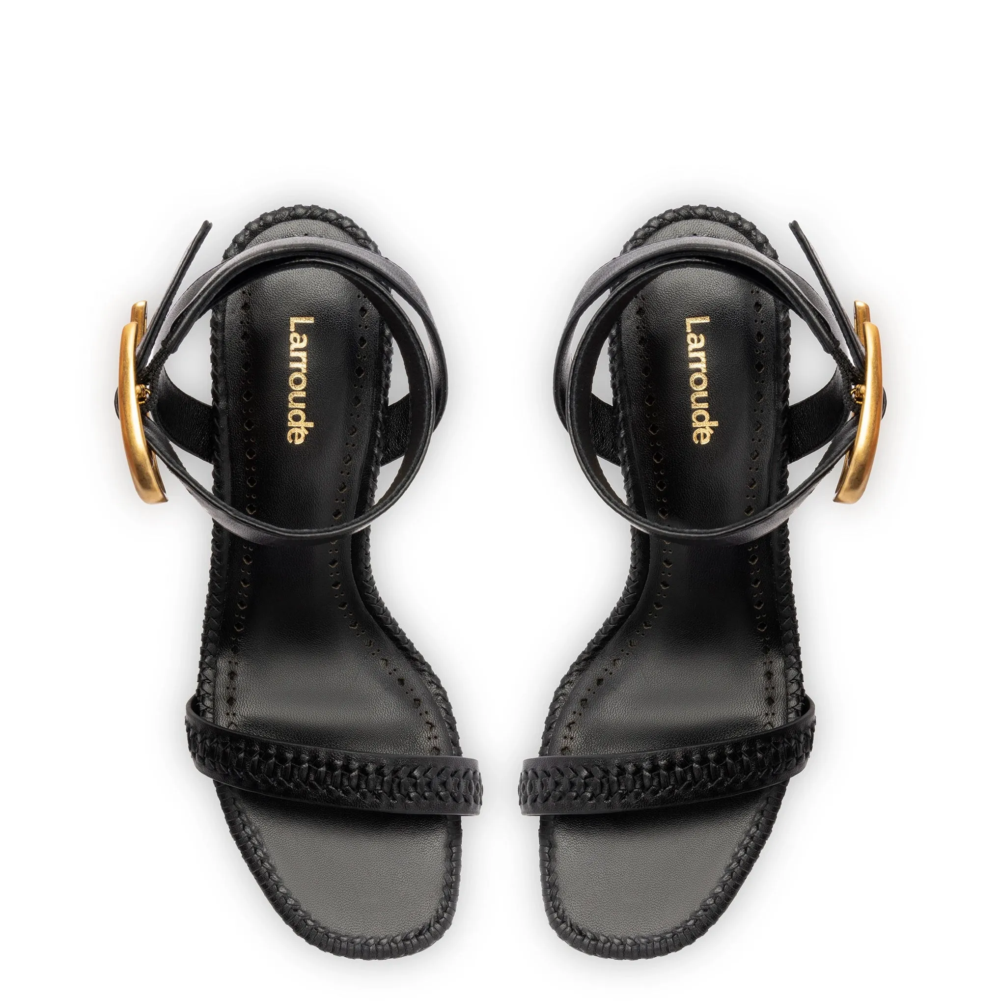 Verona Sandal In Black Leather sold by Larroude product image thumbnail 3