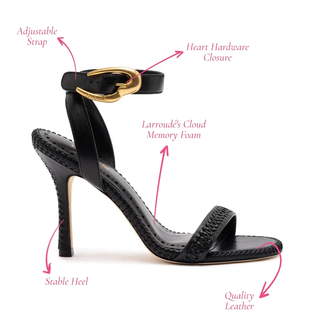 Verona Sandal In Black Leather sold by Larroude product image thumbnail 5