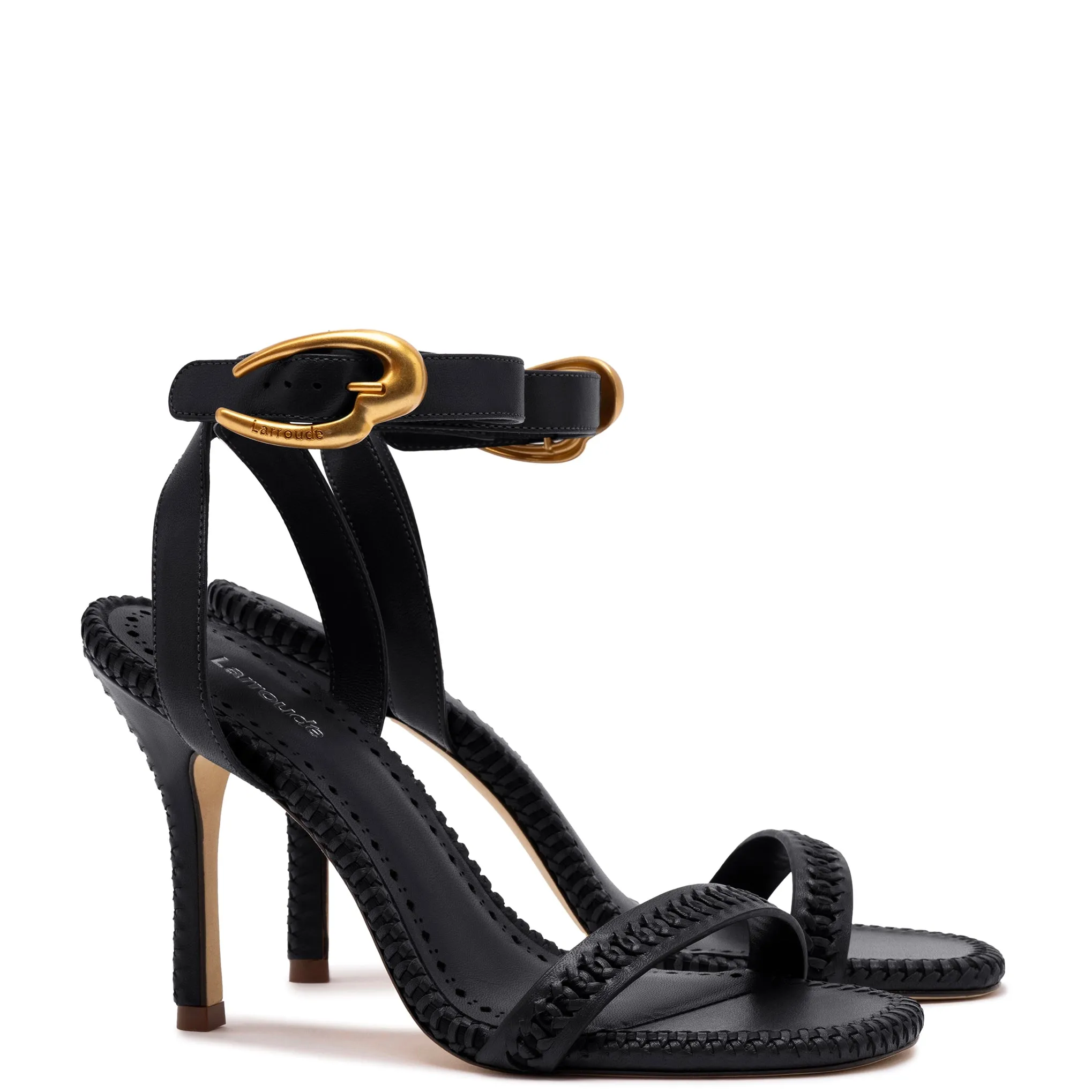 Verona Sandal In Black Leather sold by Larroude product image thumbnail 2
