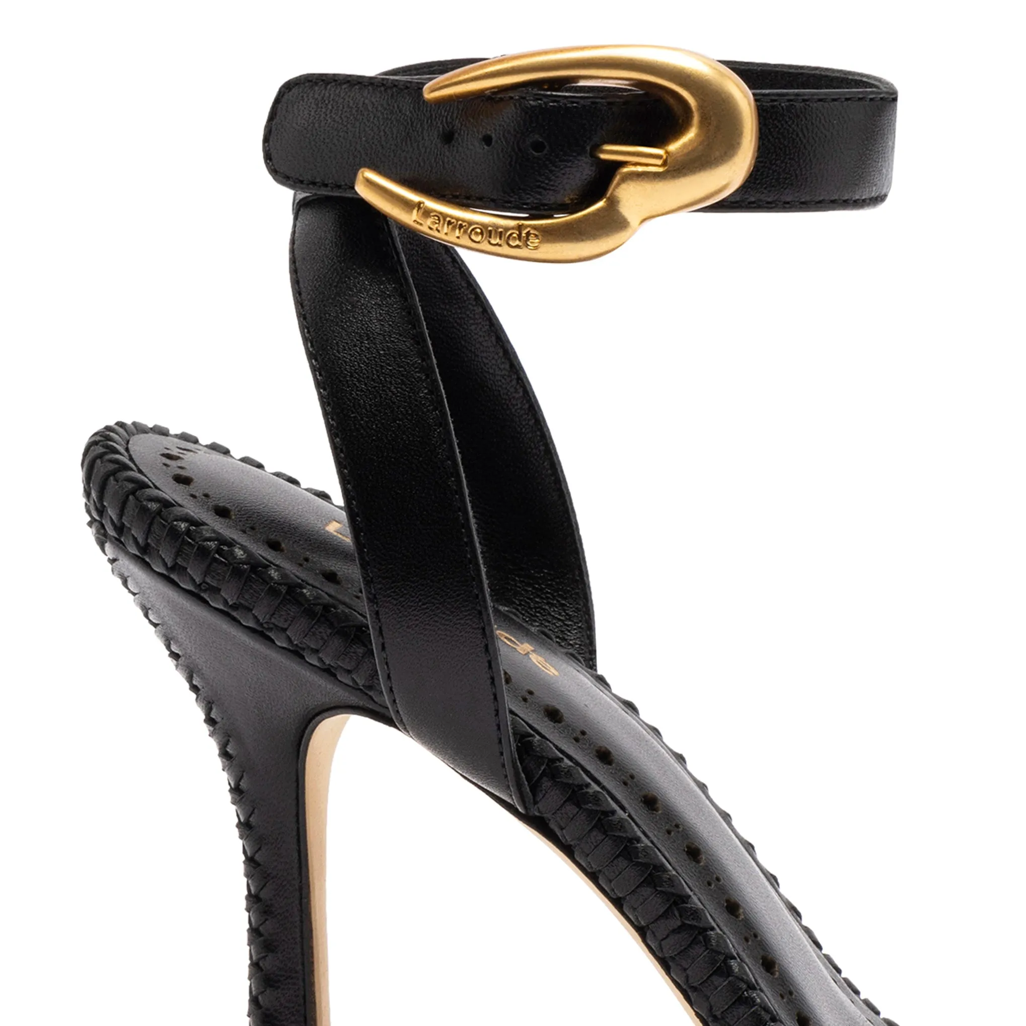 Verona Sandal In Black Leather sold by Larroude product image thumbnail 4