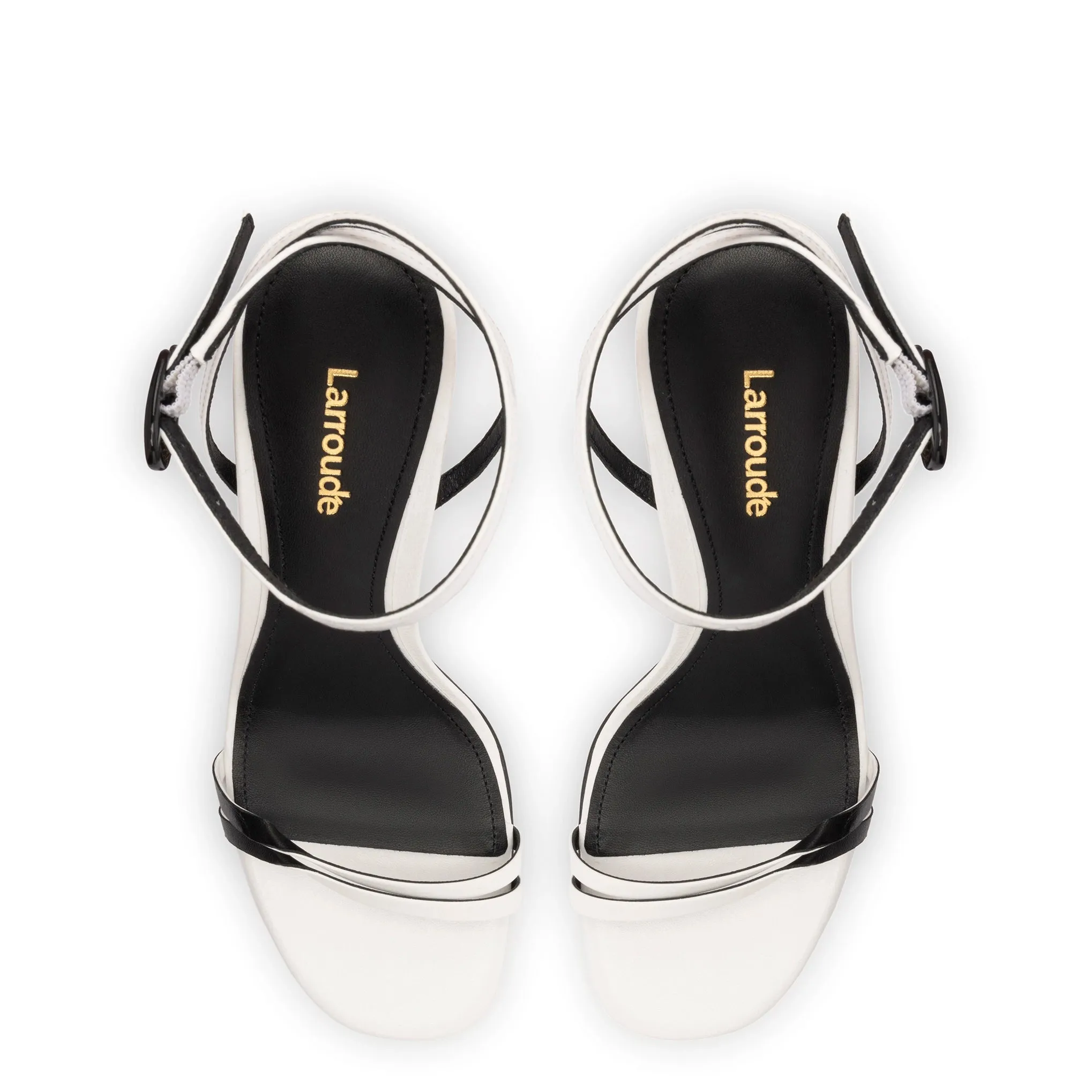 Vesper Sandal In White Leather sold by Larroude product image thumbnail 3