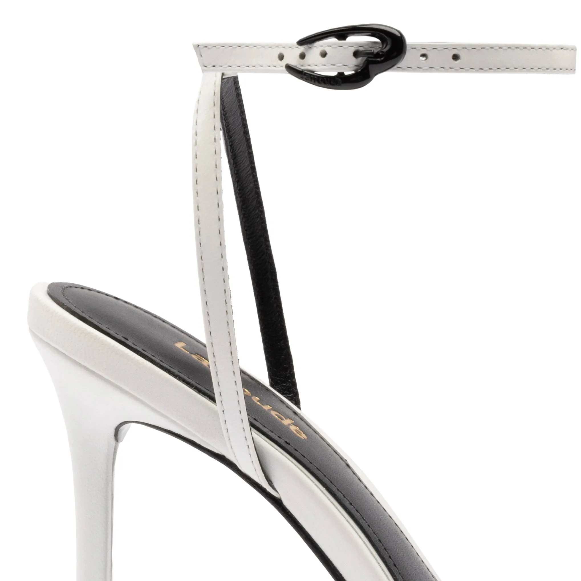 Vesper Sandal In White Leather sold by Larroude product image thumbnail 4