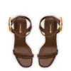 Verona Sandal In Burnt Umber Leather sold by Larroude