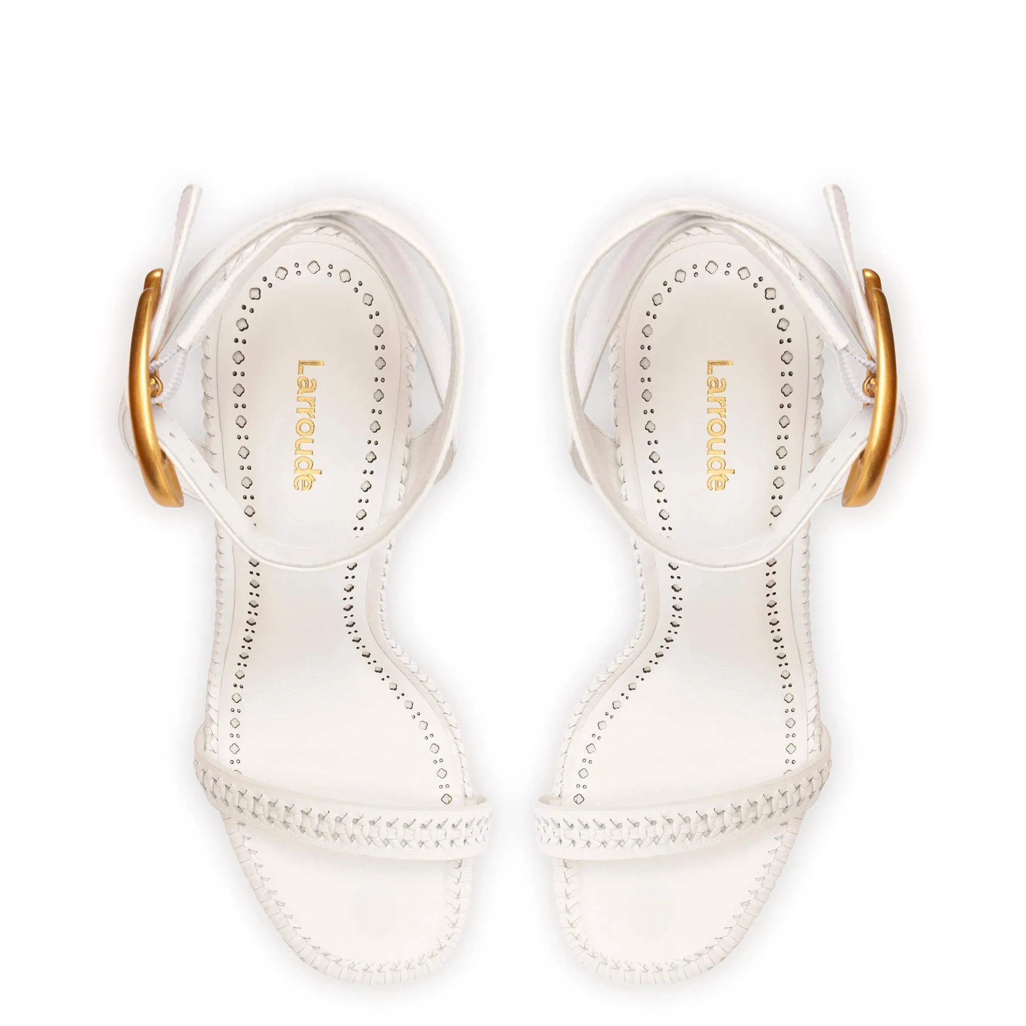 Verona Sandal In White Leather sold by Larroude product image thumbnail 3