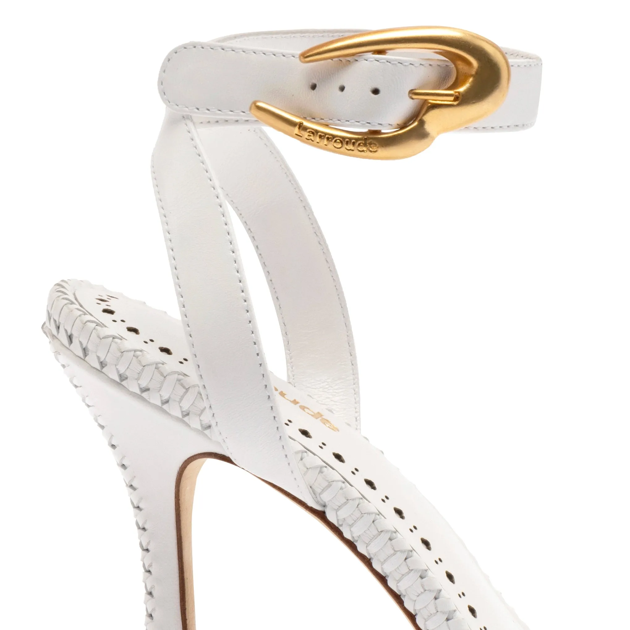 Verona Sandal In White Leather sold by Larroude product image thumbnail 4