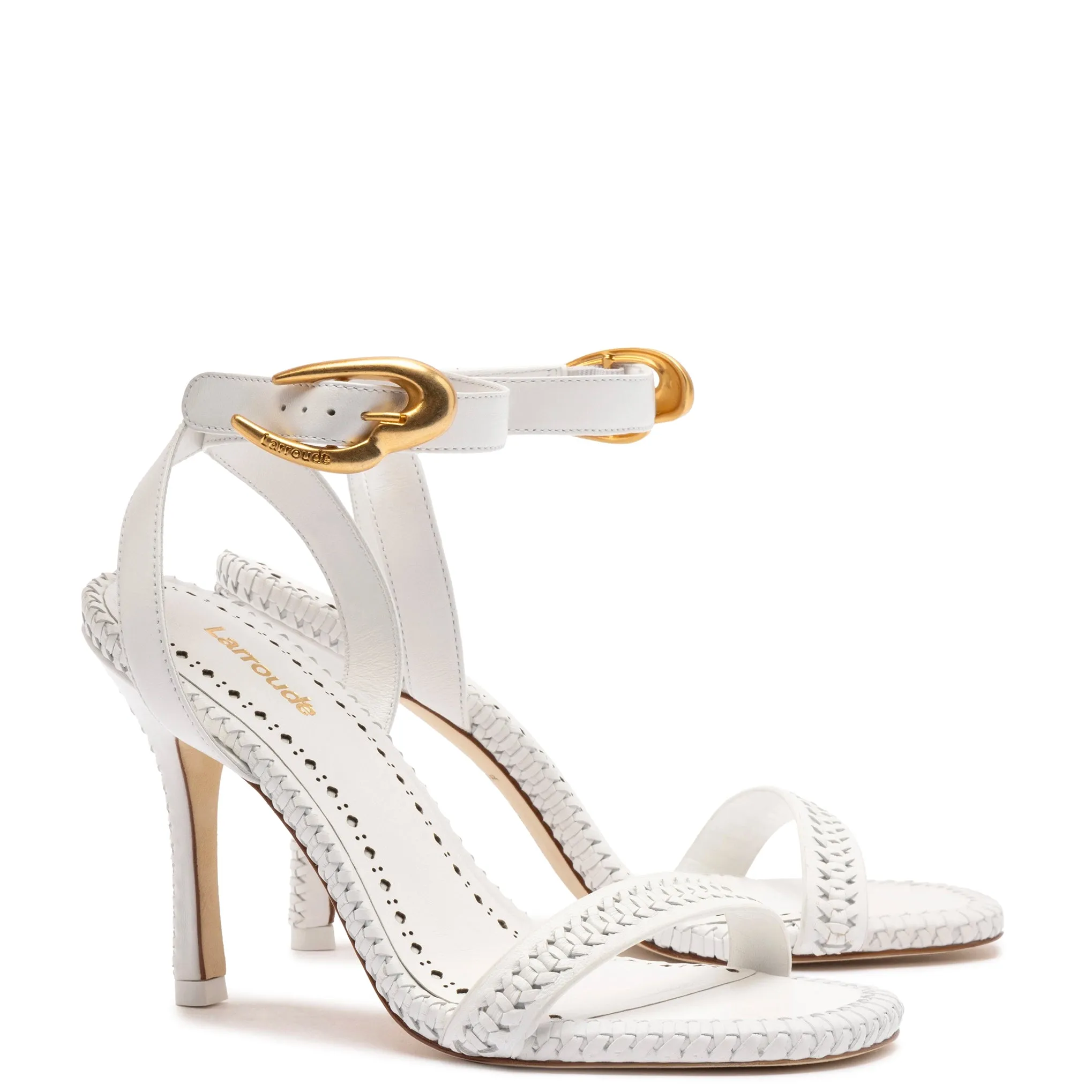 Verona Sandal In White Leather sold by Larroude product image thumbnail 2