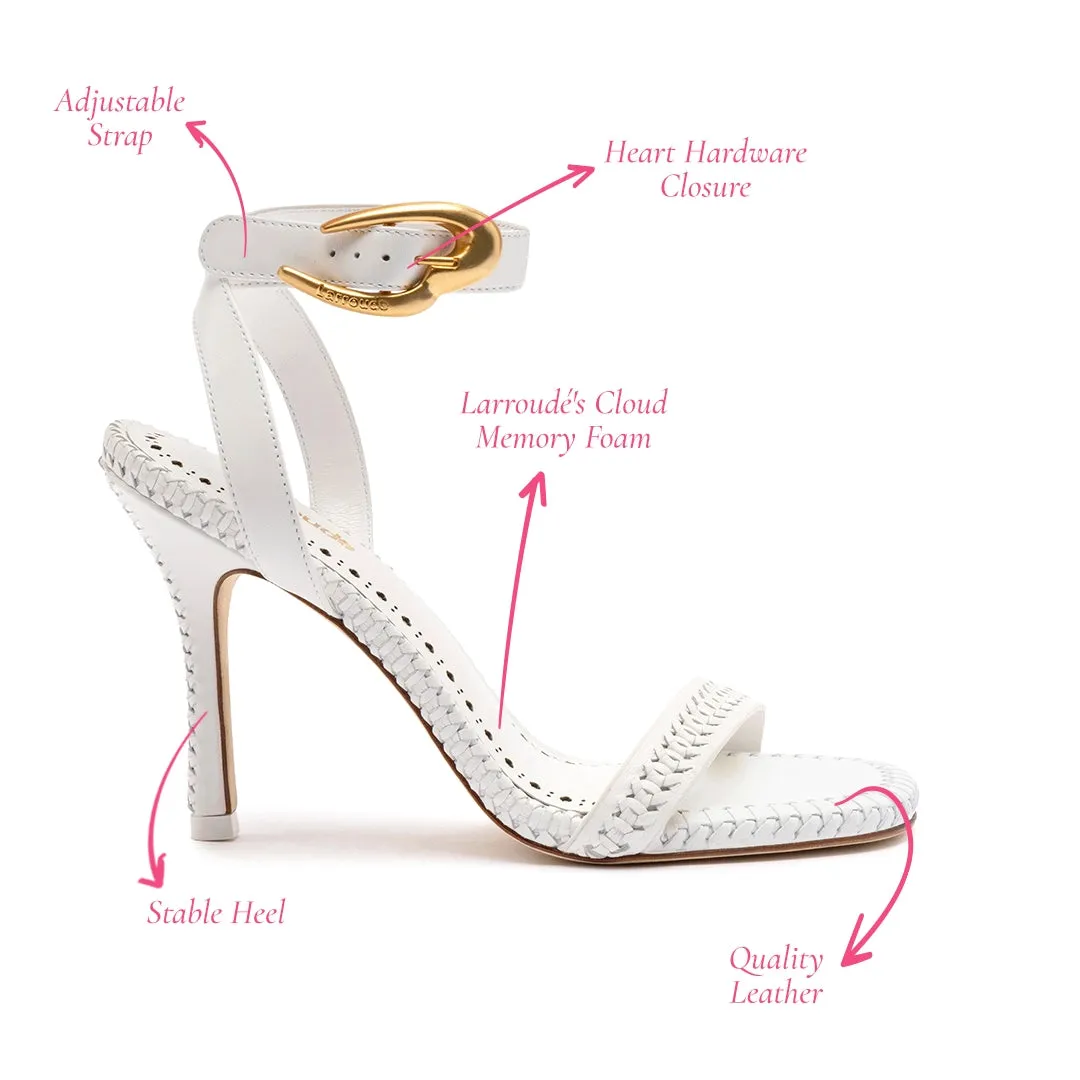 Verona Sandal In White Leather sold by Larroude product image thumbnail 5