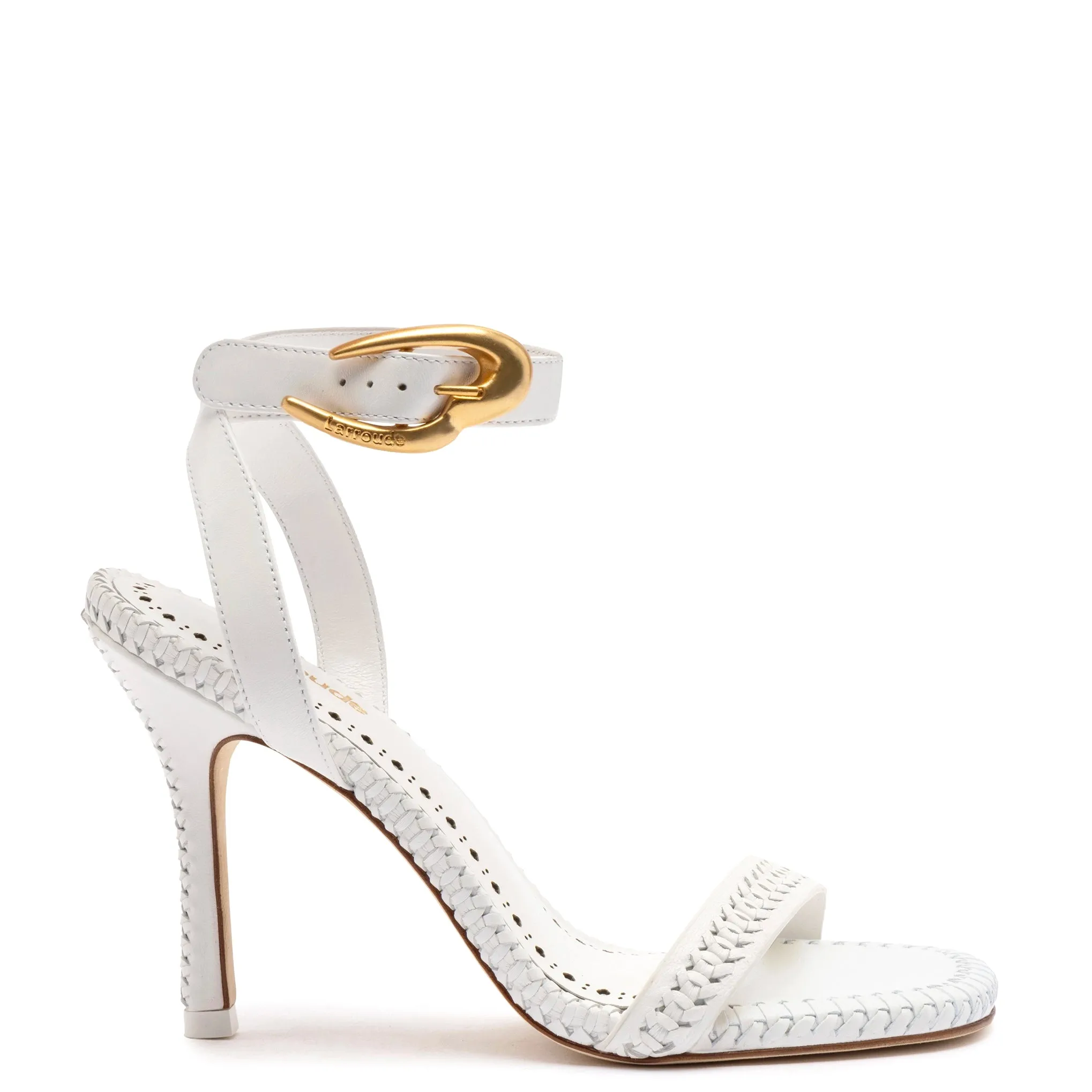 Verona Sandal In White Leather sold by Larroude