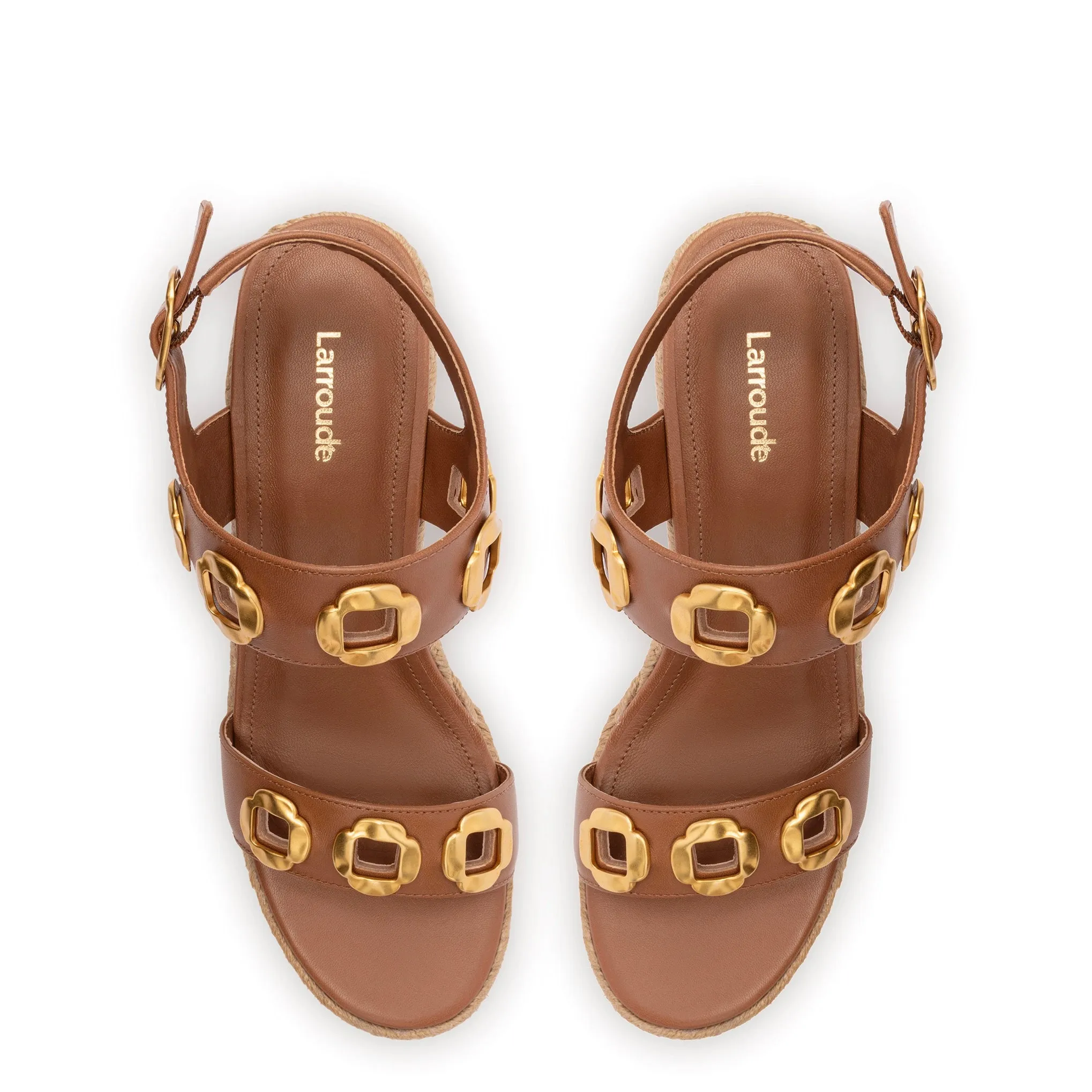 Milan Espadrille In Caramel Leather sold by Larroude product image thumbnail 3