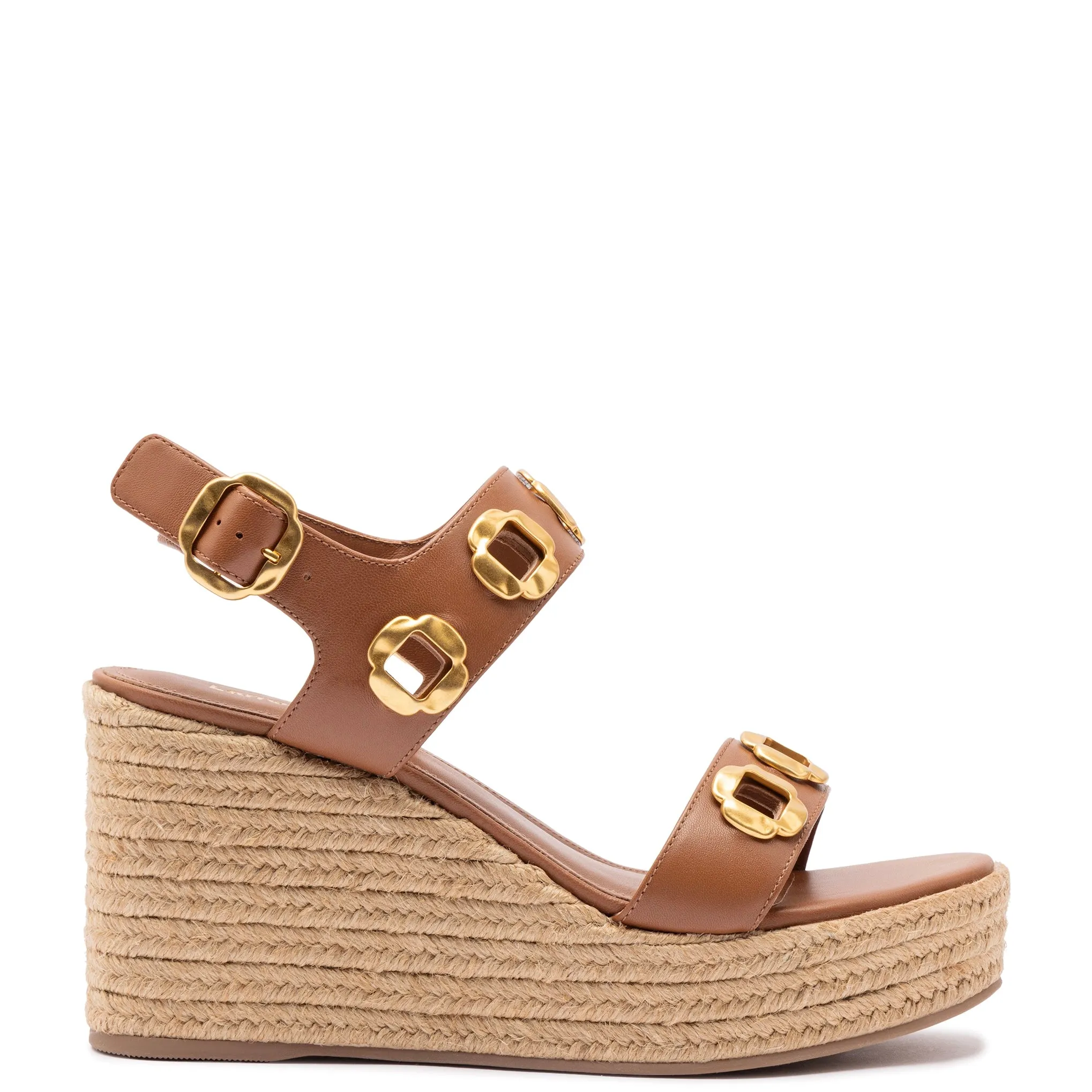 Milan Espadrille In Caramel Leather sold by Larroude