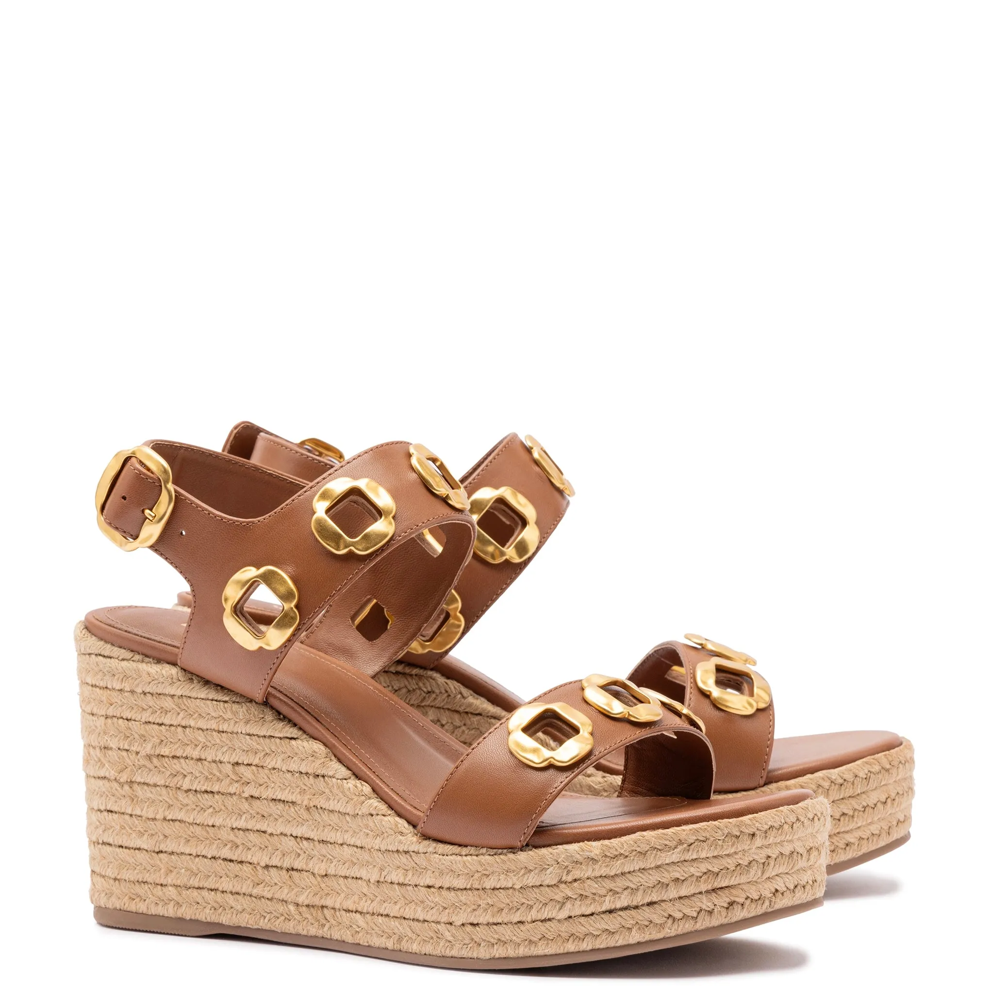 Milan Espadrille In Caramel Leather sold by Larroude product image thumbnail 2