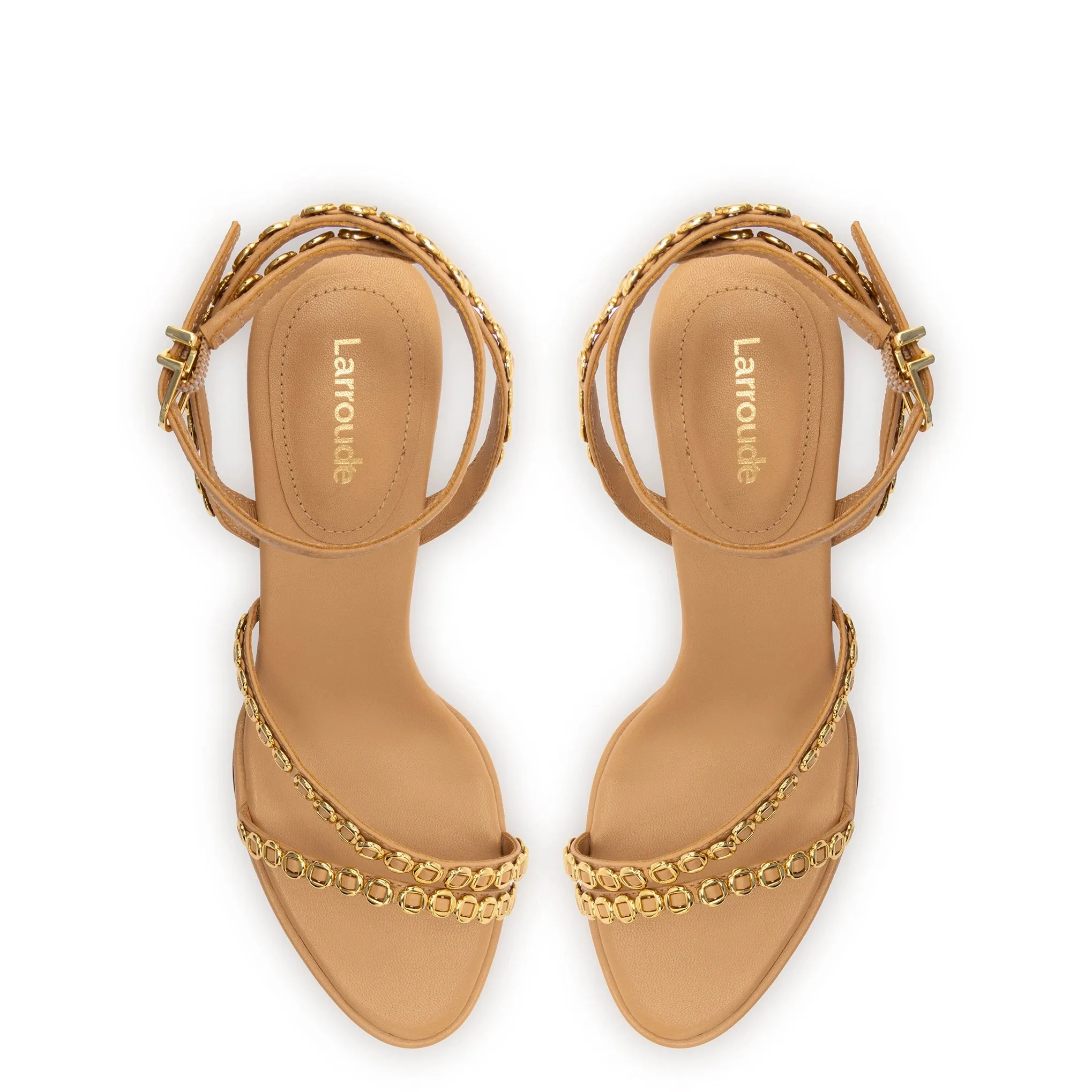 Milanina Mini Sandal In Tan Leather sold by Larroude product image thumbnail 3