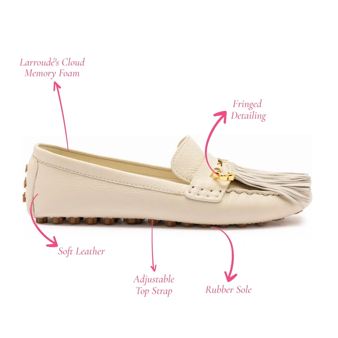 Joy Mocassin In Ivory Leather sold by Larroude product image thumbnail 5