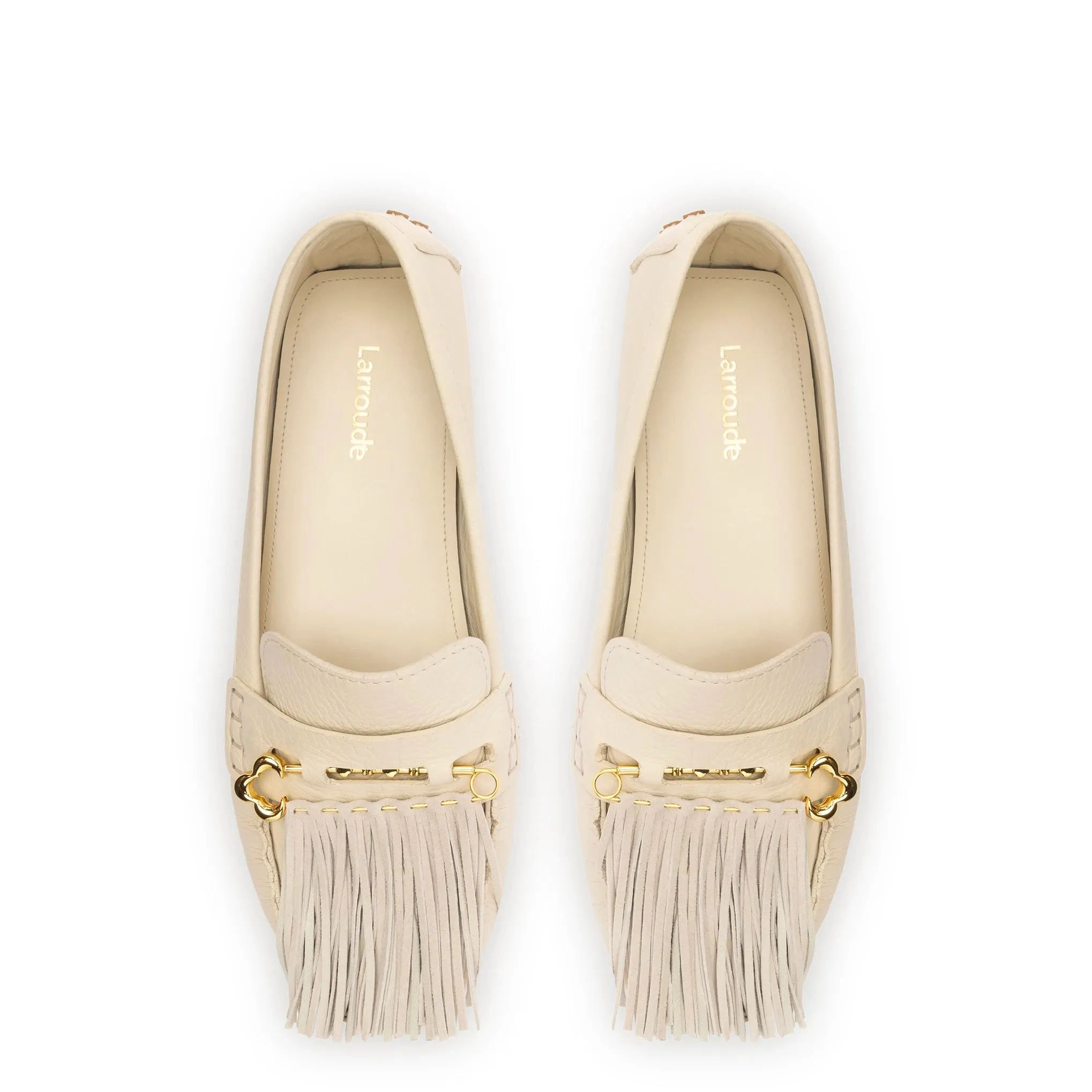 Joy Mocassin In Ivory Leather sold by Larroude product image thumbnail 3