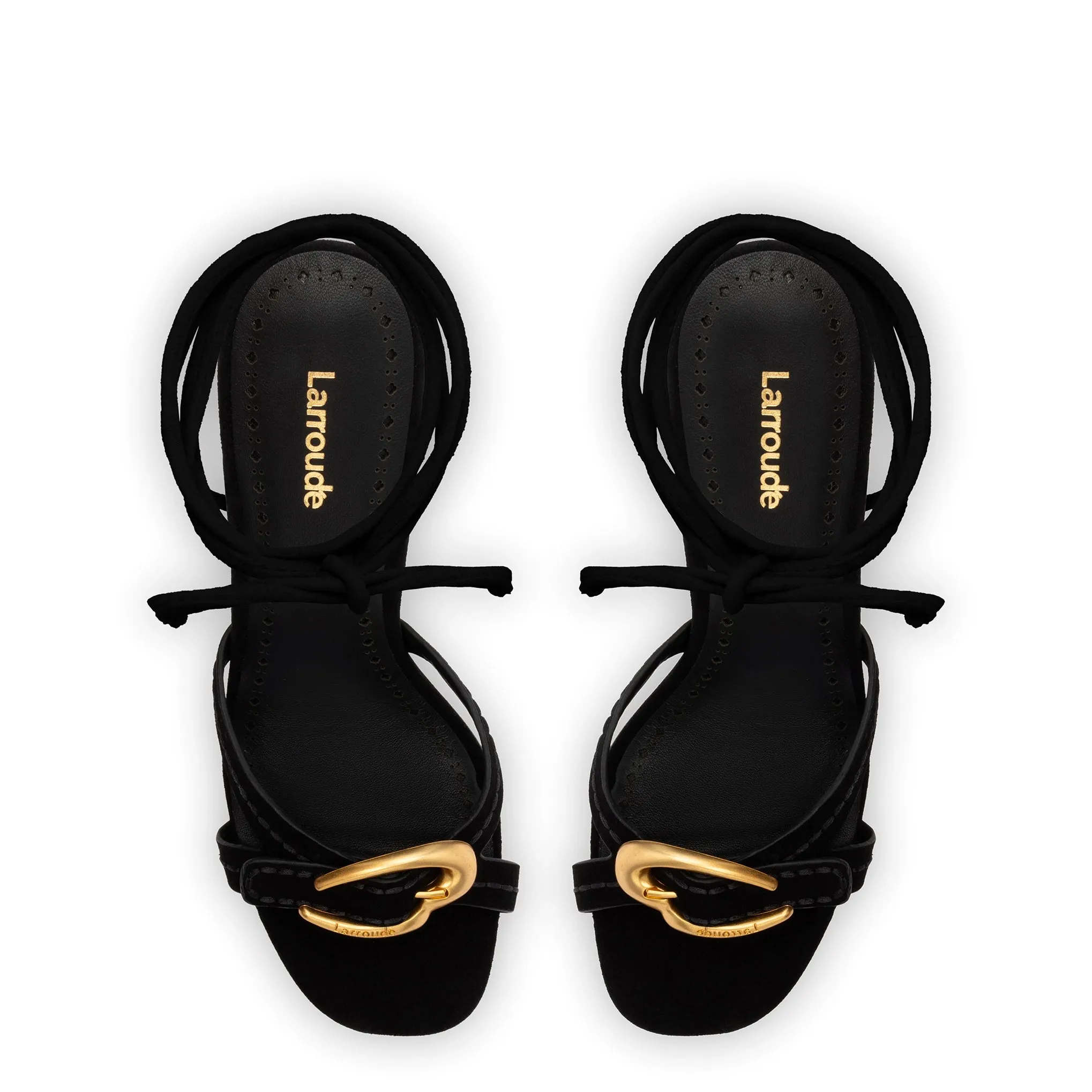 Verona Strappy Sandal In Black Suede sold by Larroude product image thumbnail 3