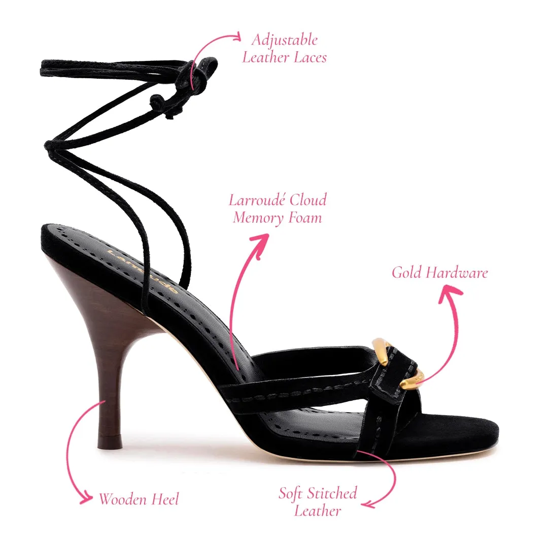 Verona Strappy Sandal In Black Suede sold by Larroude product image thumbnail 5