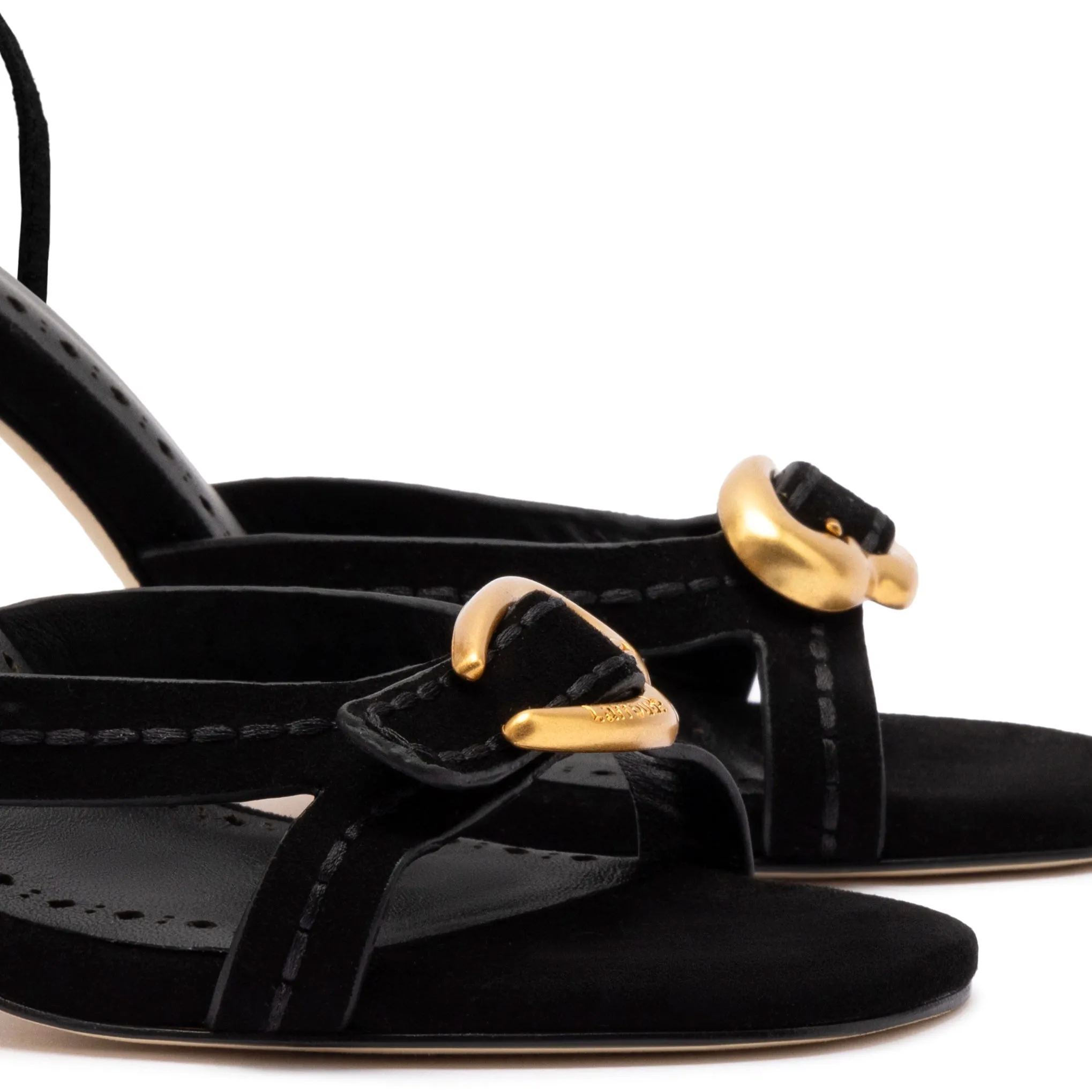 Verona Strappy Sandal In Black Suede sold by Larroude product image thumbnail 4