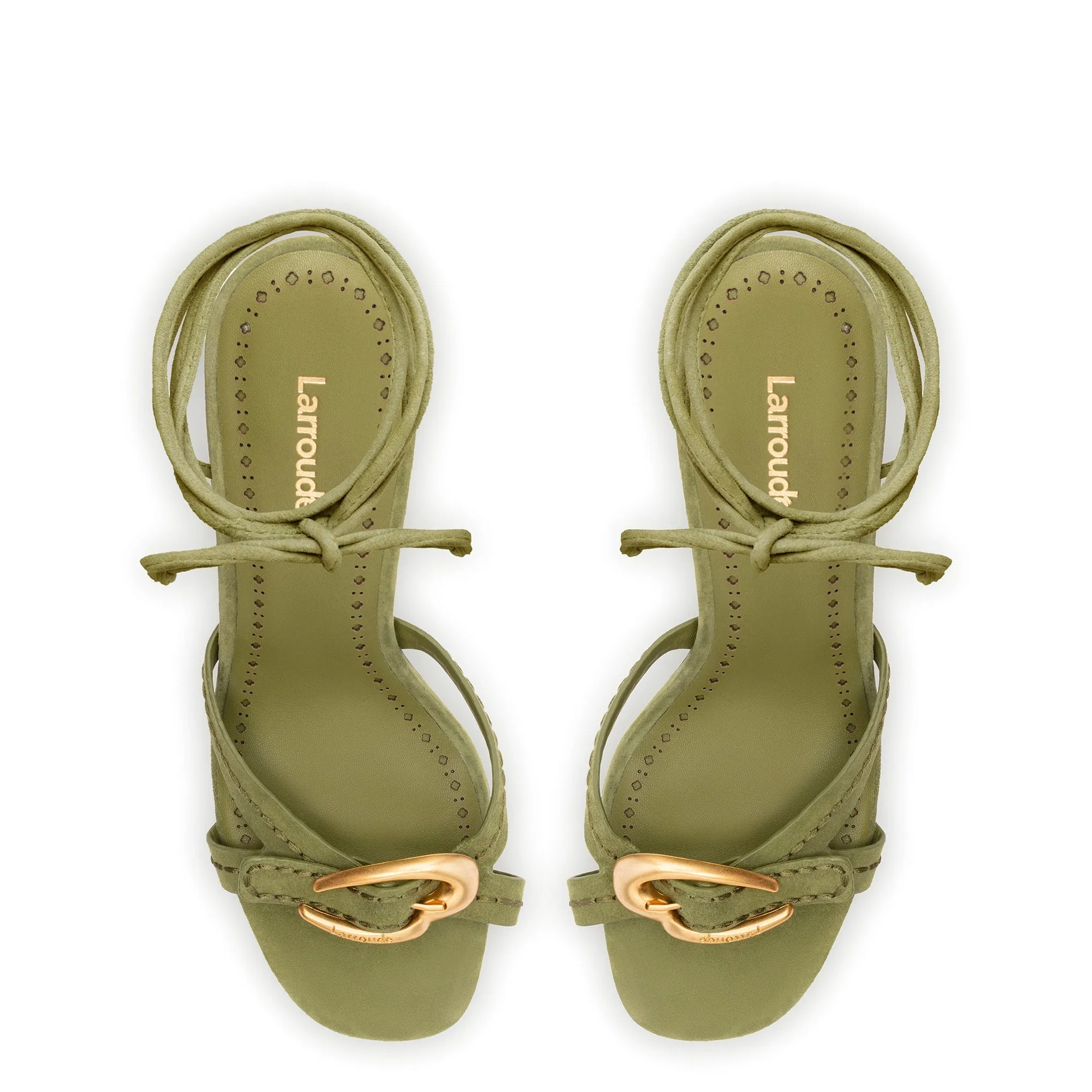 Verona Strappy Sandal In Seaweed Suede sold by Larroude product image thumbnail 3