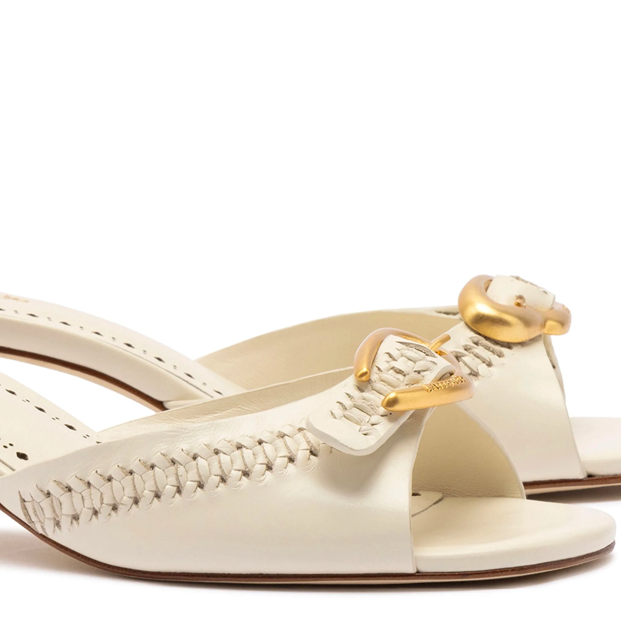 Verona Mule In Ivory Leather sold by Larroude product image thumbnail 4