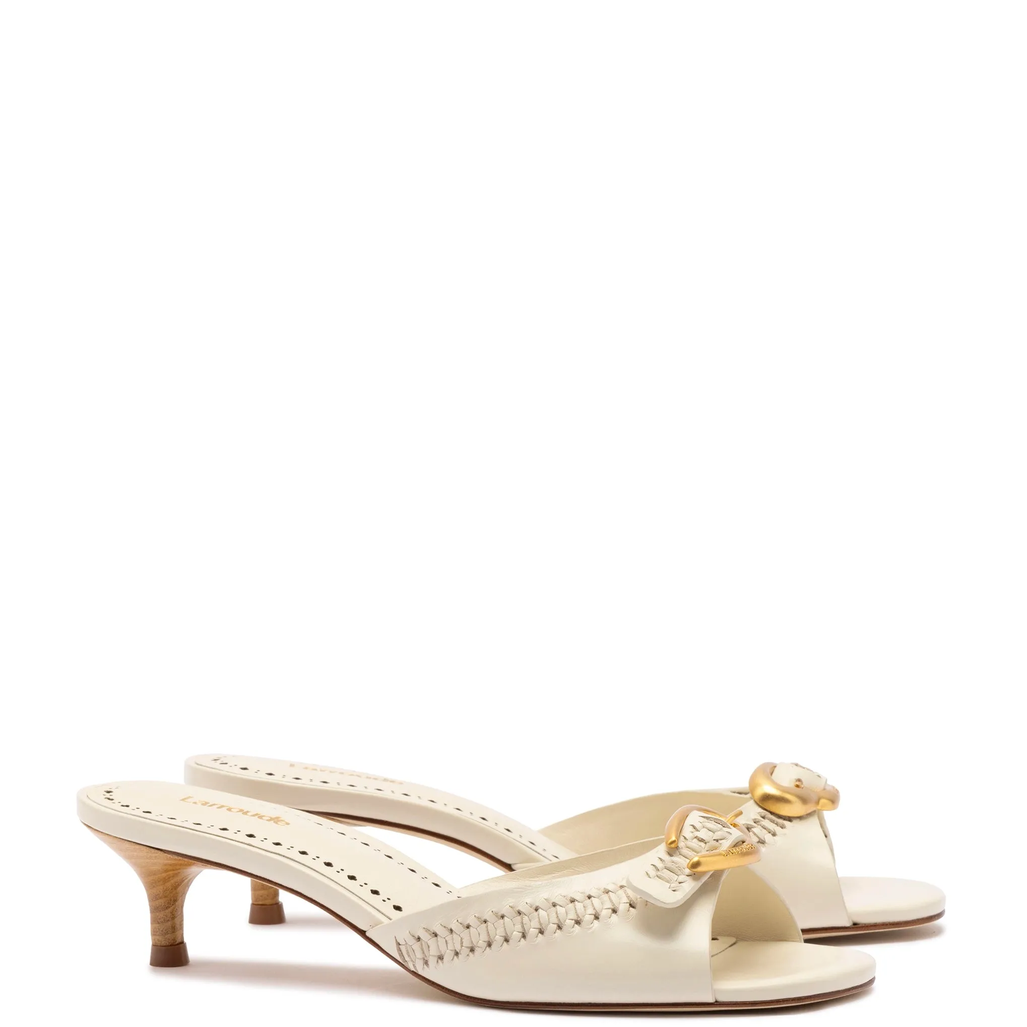 Verona Mule In Ivory Leather sold by Larroude product image thumbnail 2